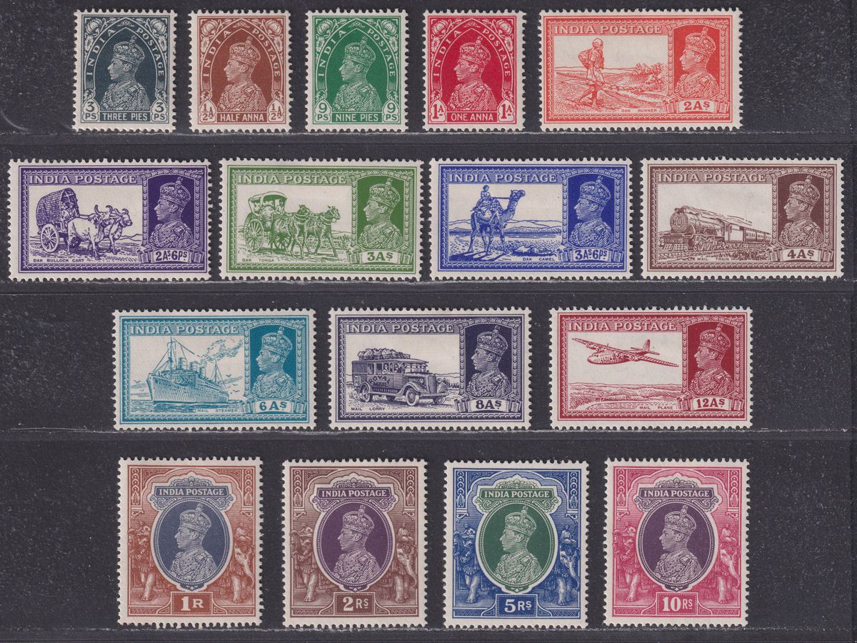 India 1937 King George VI Set to 10r Mint SG247-262