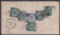 India 1888 QV 2a, ½a x 5 Used on Cover to Scotland with C.54 Postmarks