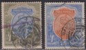 India 1913 King George V 15r, 25r Used SG188 SG190-191 Telegraph Cancels