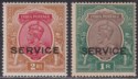 India 1913-30 KGV Official Service Overprint 2r, 1r Mint SG O92 O117 cat £35
