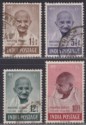 India 1948 Anniv Independence Gandhi Set Used SG305-308 cat £140 FAULTS