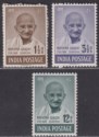 Click for more photos and details India 1948 First Anniv Independence Gandhi Set to 12a Mint SG305-307 cat £55