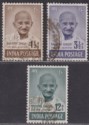 Click for more photos and details India 1948 First Anniv Independence Gandhi Set to 12a Used SG305-307