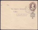 Click for more photos and details Indian States Jind 1926 KGV Overprint 1a Postal Stationery Cover Used