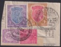Click for more photos and details India used Abadan 1922 KGV 1a 8a 2r 5r Used ABADAN Postmark on Tel Piece SG Z19