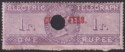 Click for more photos and details India 1870 QV Revenue Court Fees Opt on Electric Telegraph 1r Purple Used BF9