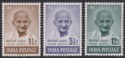 India 1948 First Anniv Independence Gandhi Set to 12a Mint SG305-7 c£55 gum issu