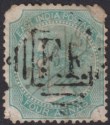 India used Abyssinia 1868 QV 4a Green Used SG AZ6 w FF Postmark cat £160 FAULTY