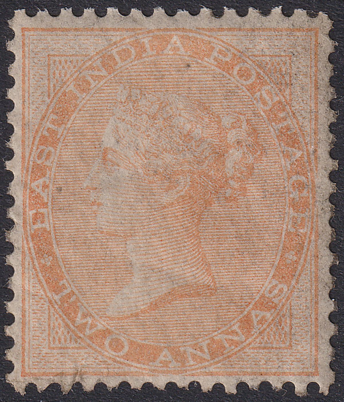 India 1859 QV 2a Yellow-Buff Unused SG42 regummed cat £1100 as mint