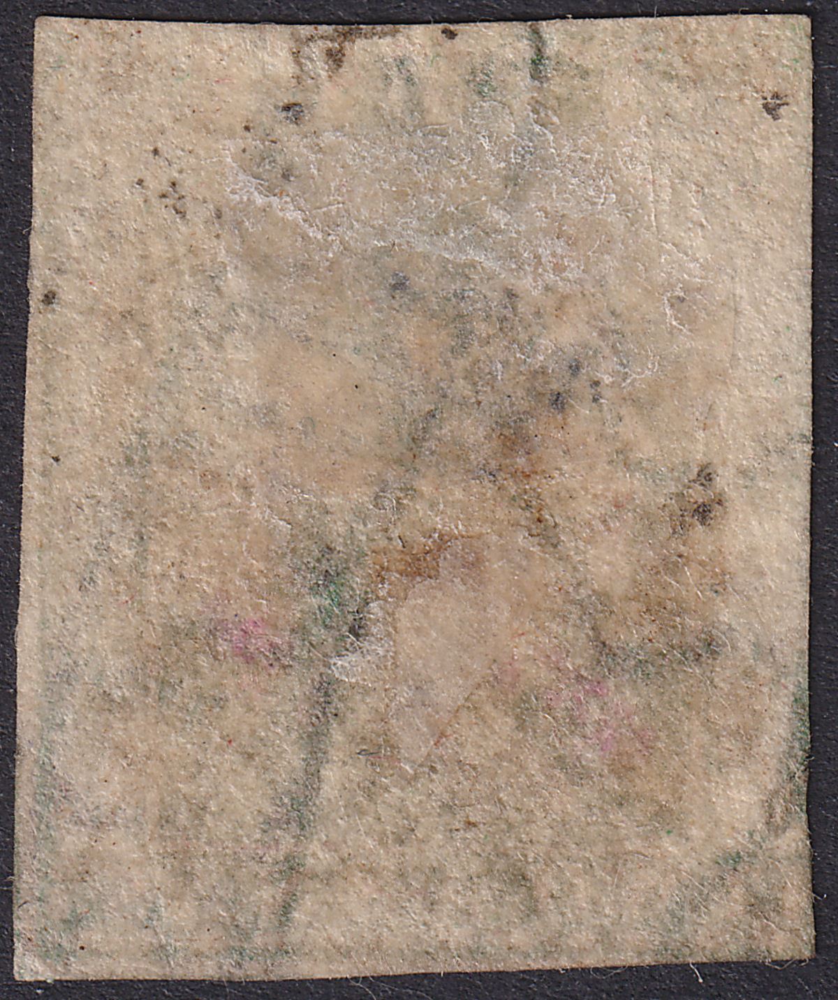 India 1854 QV 2a Green Imperf Used SG31 c£65 three close margins diamond dot pmk