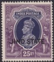 Indian States Jind 1938 KGVI State Overprint 25r Mint SG126 cat £1100