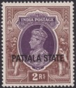 Indian States Patiala 1938 KGVI State Overprint 2r Purple + Brown Mint SG93 c£35