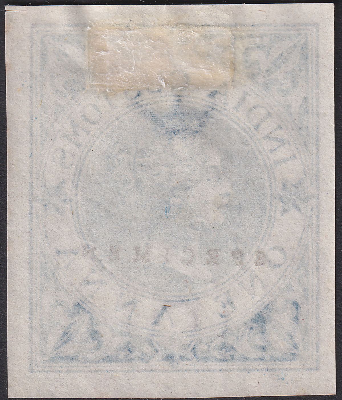 India 1865 QV Revenue Customs Type 5 SPECIMEN 1a Blue Imperforate Mint BF1s