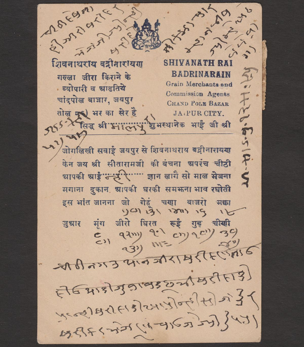 Indian States Jaipur 1938 Maharaja 2a Used on Postcard Sawai to Malpura