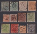 Indian States Jind 1874-85 Imperf Selection to 8a Used