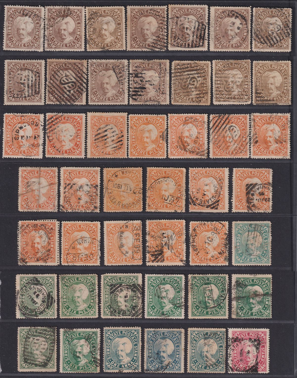 Indian States Sirmoor 1885-96 Selection to 2a Used