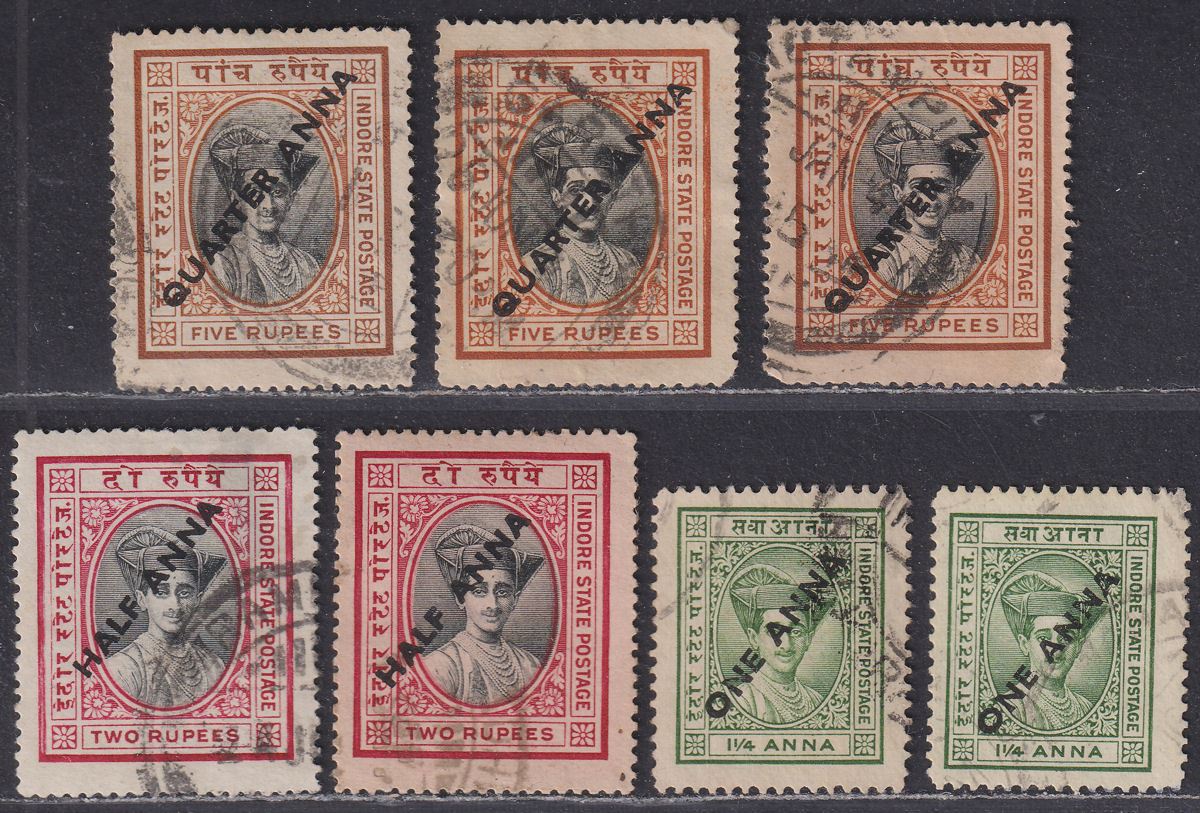 Indian States Indore 1940 Surcharge Set Used SG33-35