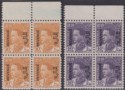 Click for more photos and details Iraq 1934 KGV Revenue Overprint 10f, 40f Blocks of 4 Unused