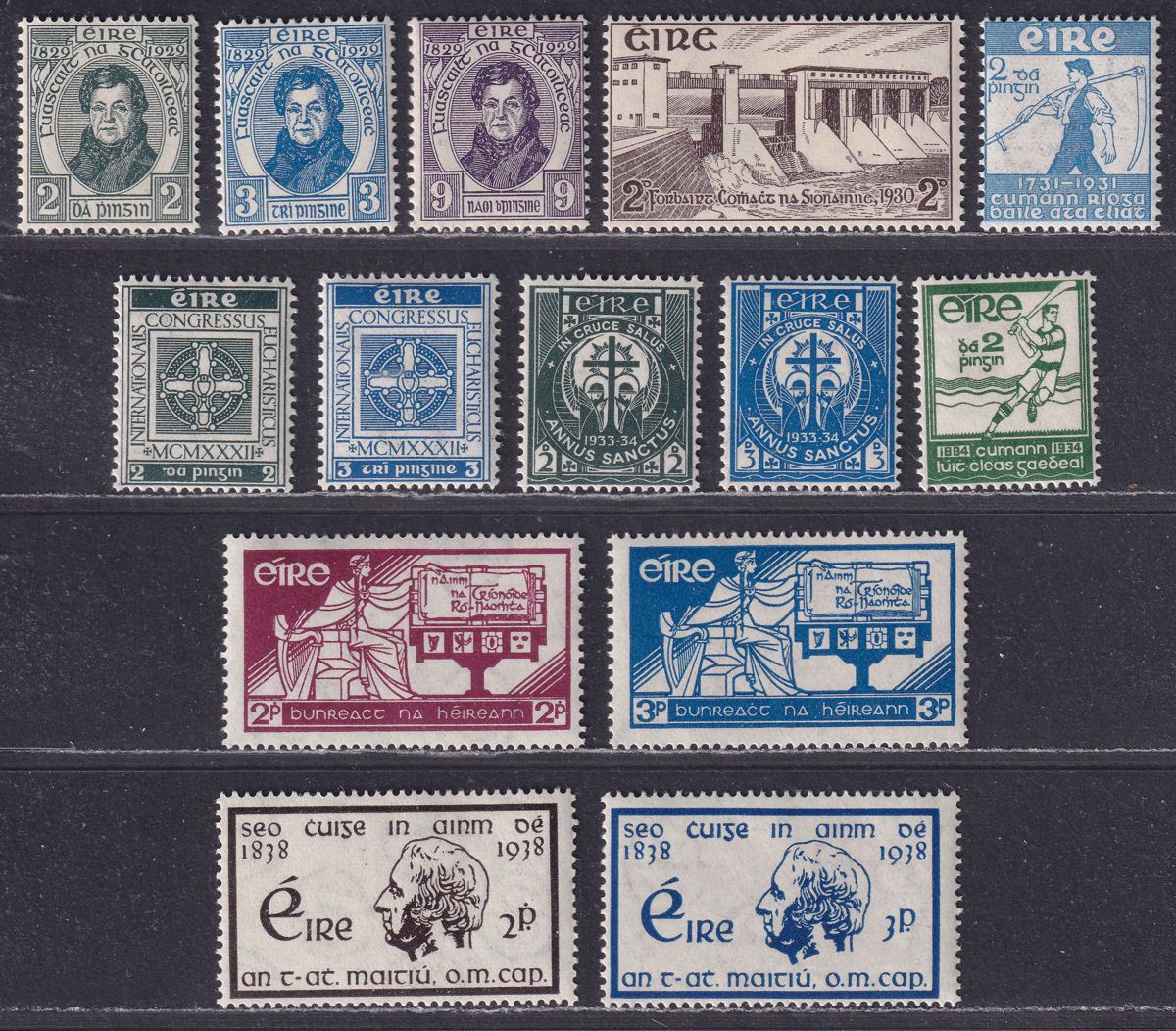 Ireland 1929-38 Selection Mint - Emancipation, Constitution Day, Temperance