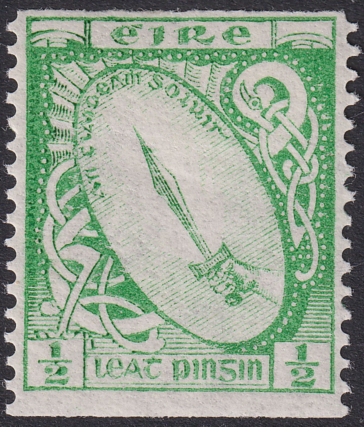 Ireland 1934 ½d Bright Green Imperf x p14 UM Mint SG71a cat £30 MNH