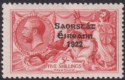 Click for more photos and details Ireland 1925 Seahorse 5sh Rose-Carmine Narrow Date Overprint Mint SG84 cat £70