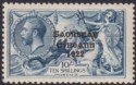 Click for more photos and details Ireland 1925 Seahorse 10sh Dull Grey-Blue Narrow Date Overprint Mint SG85 c£180
