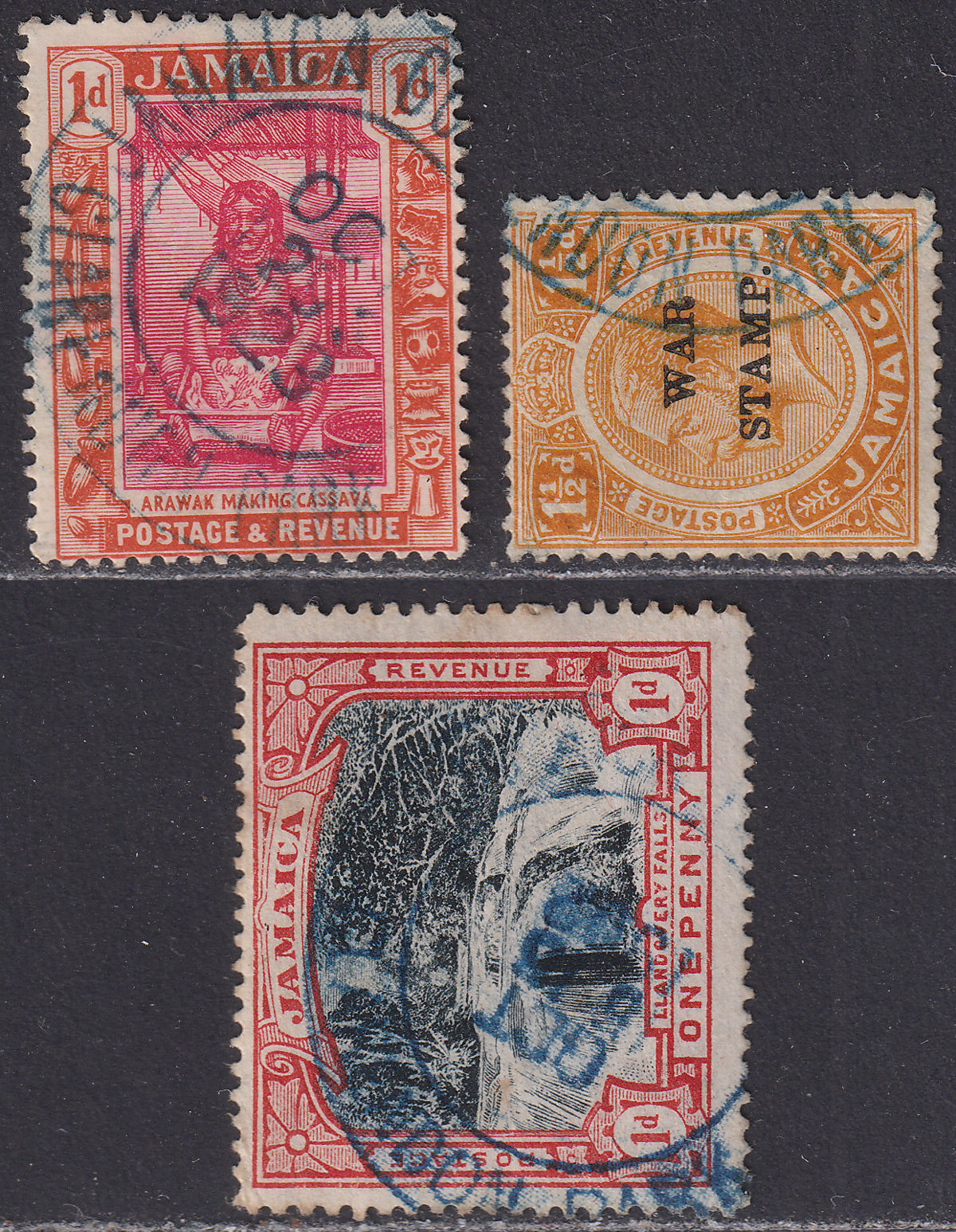 Jamaica 1901-22 KEVII-KGV Selection Used w CLARENDON PARK Govt Railway Postmarks