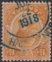Jamaica 1918 KGV 1½d Used with Blue HARTLANDS Government Railway Postmark