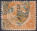 Jamaica 1917 KGV War Tax 1½d Used w Blue GRANGE LANE Government Railway Postmark