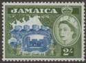 Jamaica 1956 QEII Fort Charles 2sh Blue and Bronze-Green Mint SG170