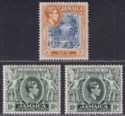 Jamaica 1949-50 King George VI 5sh, 10sh x 2 Perf 13 Mint SG132b-133aa cat £50