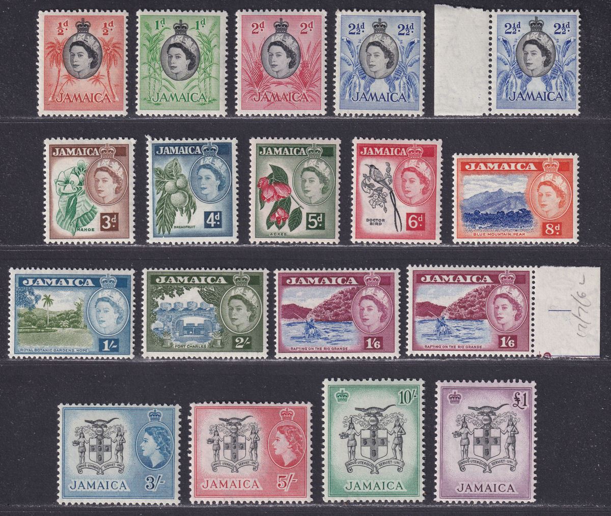 Jamaica 1956-58 Queen Elizabeth II Set Mint SG159-174 cat £120