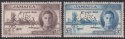 Jamaica 1946 KGVI Victory SPECIMEN Perf Pair Mint SG141s-142s cat £90 toned gum