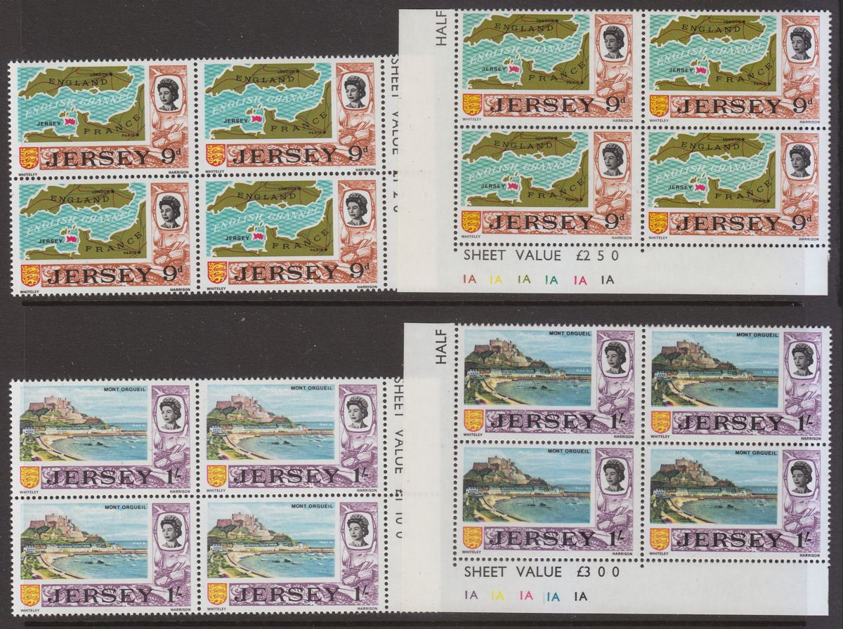 Jersey 1969 Queen Elizabeth II Block Full Set Mint SG15-29 inc some Plate Nos