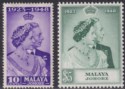Malaya Johore 1948 KGVI Royal Silver Wedding 10c and $5 Mint SG131-132 cat £30