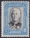 Click for more photos and details Malaya Johore 1940 Sultan Sir Ibrahim 8c Black and Pale Blue Mint SG130