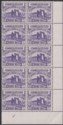 Jordan 1952 Revenue Ruins wmk HKJ 10fils Violet Plate 1 Block of 10 Mint RK127