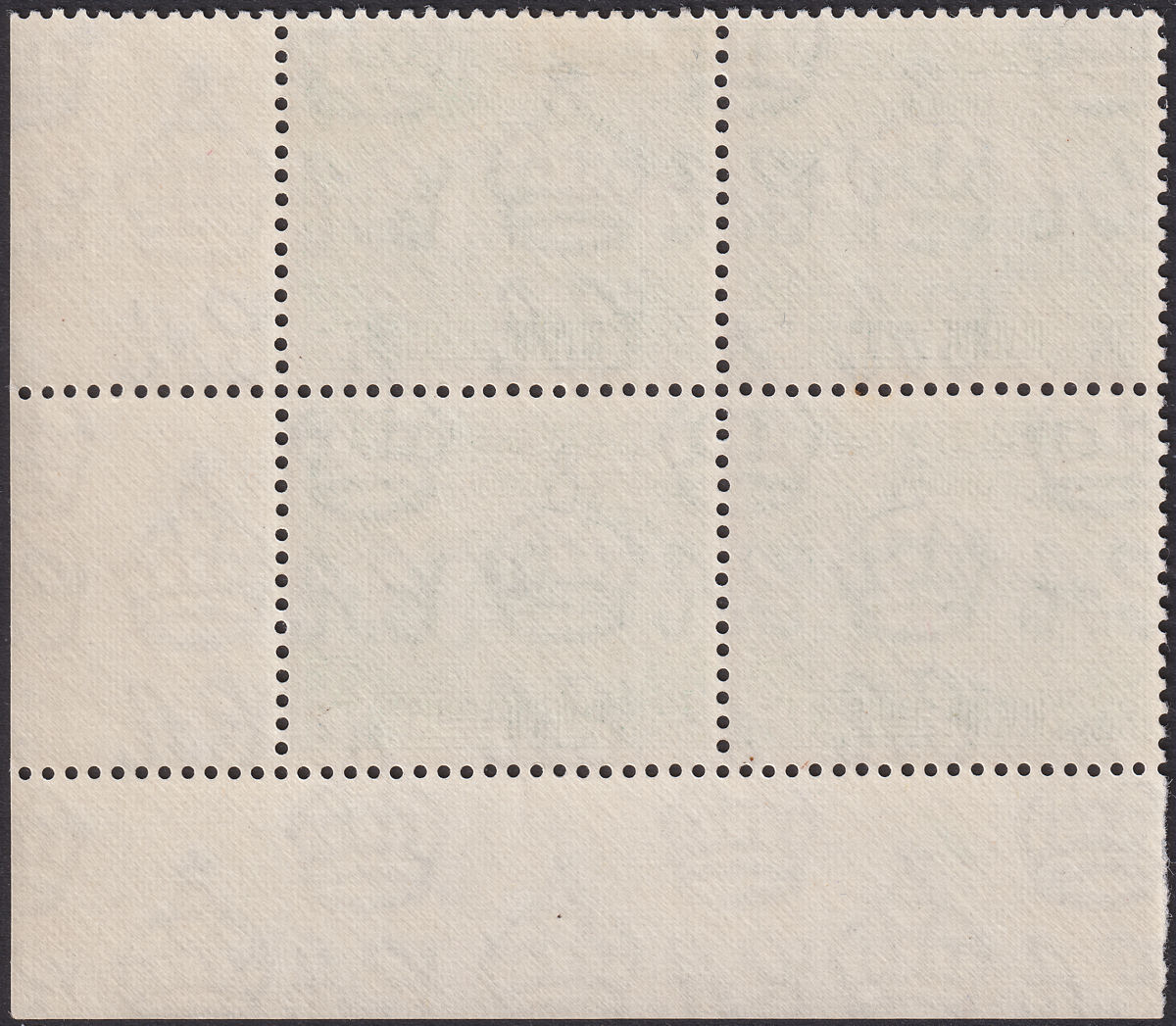 Jordan 1951 Revenue Ruins wmk Script 30fils Green Plate 1 Block of 4 Mint RK122