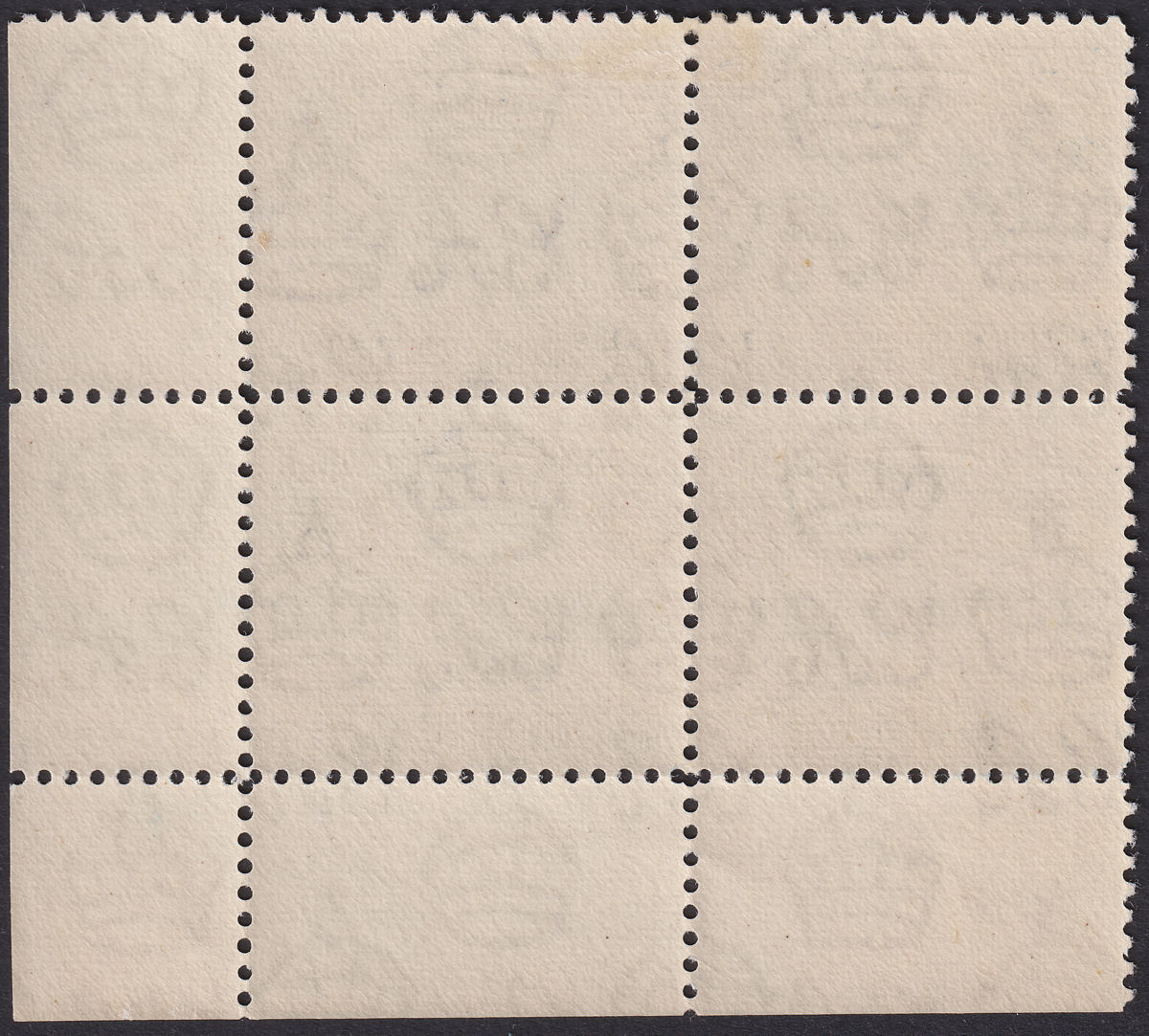 Jordan 1947 Revenue Ruins 500mils Blue perf 12 Plate 1 Block of 4 Mint RK112