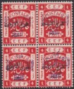 Transjordan 1922 KGV Violet Overprint 4m p15x14 Block of 4 Mint SG40b cat £300
