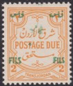 Click for more photos and details Jordan 1952 Postage Due Overprint 2f on 2m Or-Yellow p13½ Mint SG D348 cat £55