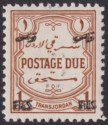 Click for more photos and details Jordan 1952 Postage Due Overprint Double 1f on 1m p12 Mint SG D350a cat £60