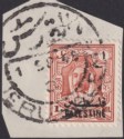 Click for more photos and details Jordan Occupation Palestine 1948 Overprint Double 1m Used on Piece SG P1b