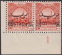 Jordan 1953 Postage Opt Obligatory Tax 100f on 100m Corner Pair Mint SG407 c£220