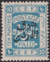 Transjordan 1925 KGV Opt Palestine 10p Light Blue Long Stamp Variety Mint SG156v