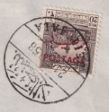 Jordan 1953 Postage Overprint Inverted on Tax 20m Used Cover SG392a Unpriced