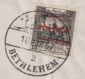Jordan 1953 Postage Overprint Double on Tax 15m Used Cover SG391a Unpriced