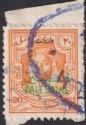 Jordan Occupation Palestine 1948 Green Revenue Opt 20m Orange Used on Piece RK5