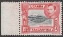 Click for more photos and details Kenya Uganda Tanganyika 1938 KGVI 15c Black and Rose-Red p13¼ Mint SG137