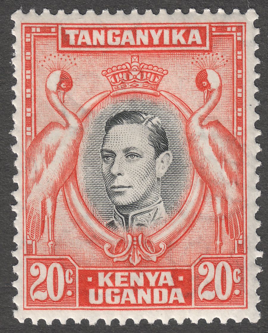 Kenya Uganda Tanganyika 1938 KGVI 20c Black and Orange p13¼ Mint SG139